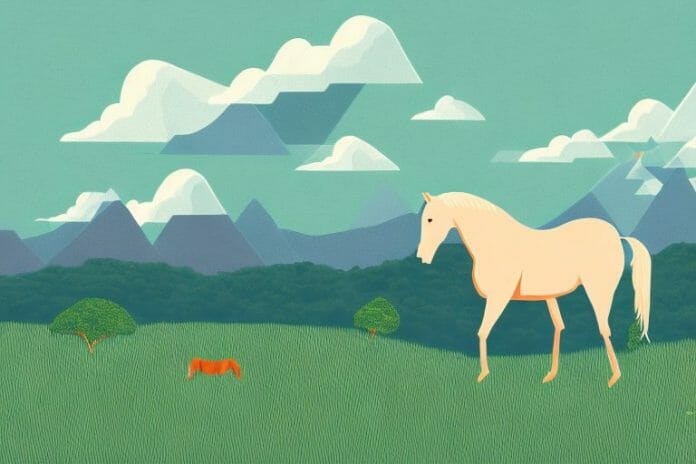 A horse in a field with the knysna landscape in the background