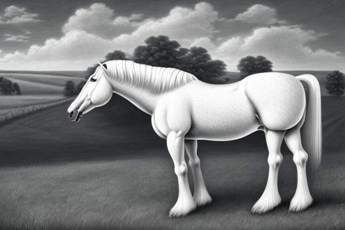 An azteca horse in a scenic landscape of hermanus