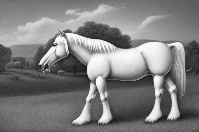 An american belgian draft horse in a rural setting in tongaat