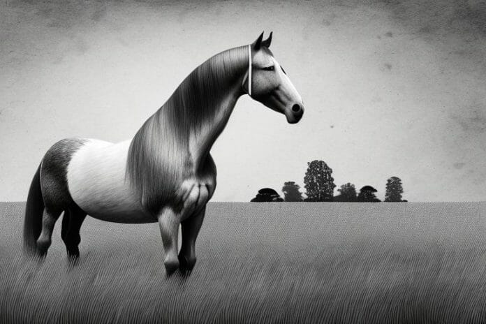 A belgian draft horse in a field in port shepstone