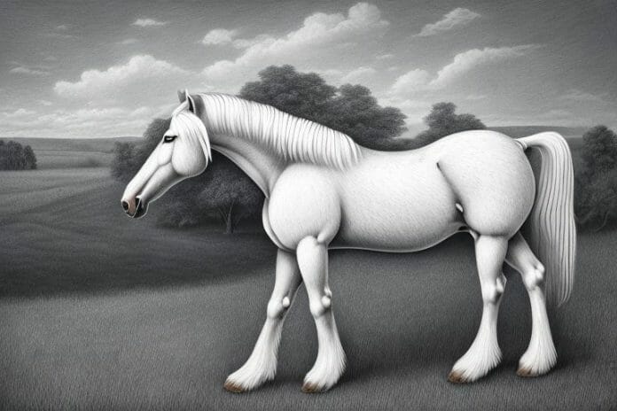 An american belgian draft horse in a rural setting in empangeni