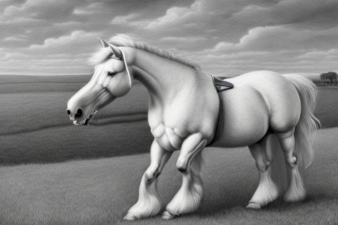 A belgian draft horse in a rural setting in east london