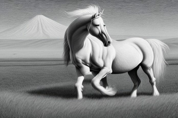 A belgian draft horse in a rural south african landscape