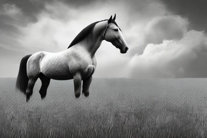 A belgian draft horse standing in a field in south africa
