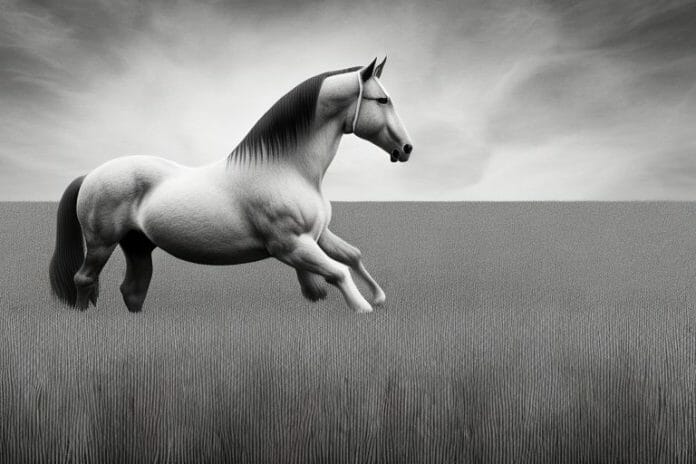 A belgian draft horse in a field in virginia