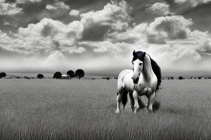 A belgian draft horse in a field in bethlehem