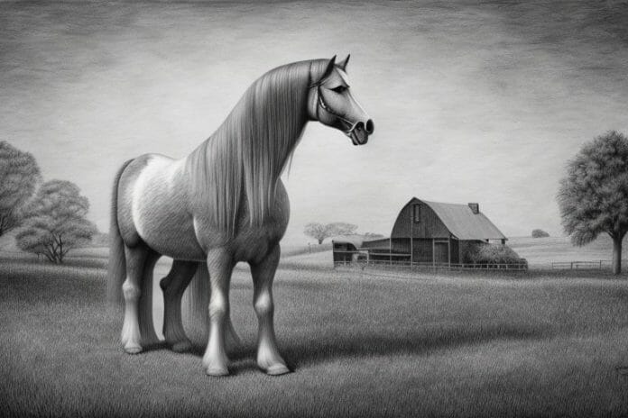 An american belgian draft horse in a rural setting in johannesburg