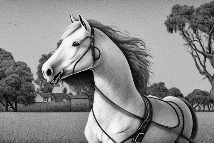 A belgian draft horse in a rural setting in pretoria