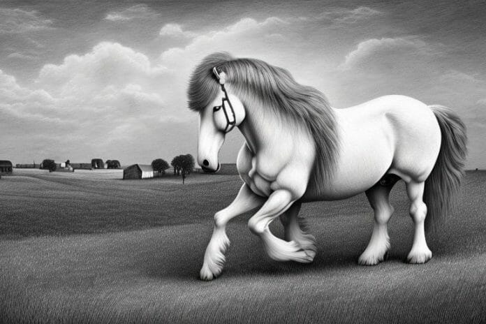 An american belgian draft horse in its natural environment in vanderbijlpark