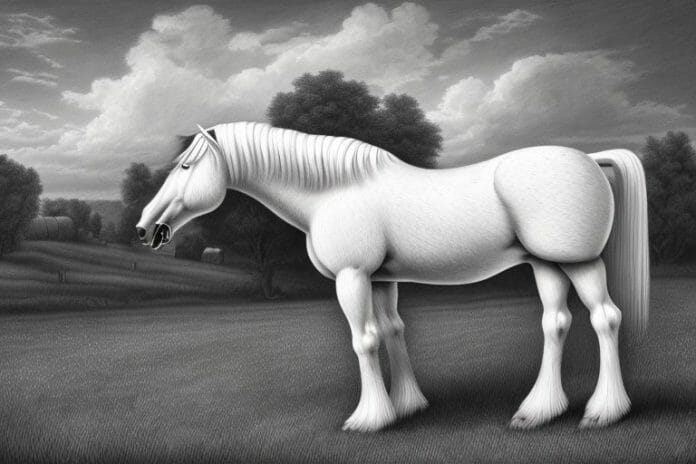 An american belgian draft horse in a rural setting in vereeniging