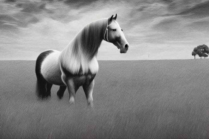 A belgian draft horse in a field in centurion