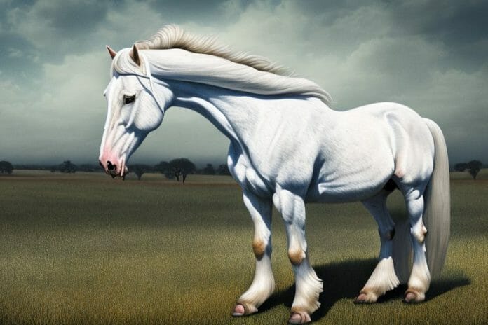 An american belgian draft horse in a rural setting in south africa