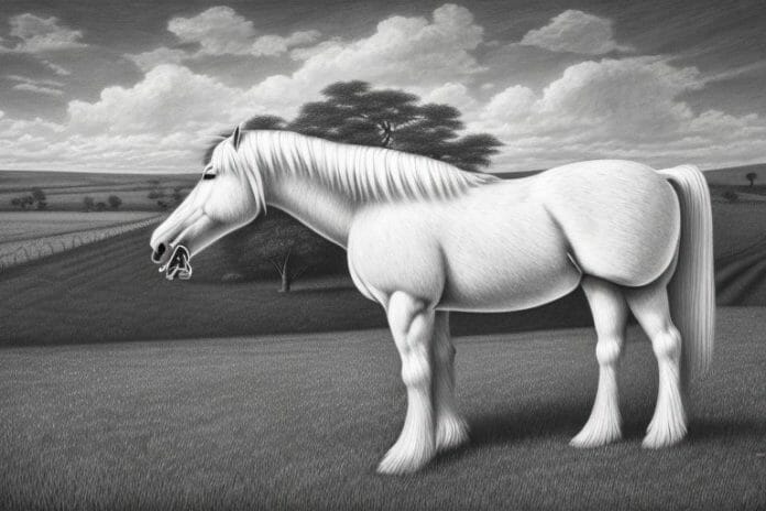 An american belgian draft horse in a rural setting in lebowakgomo