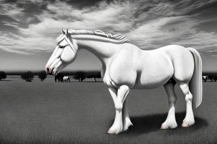 An american belgian draft horse in a rural setting in upington