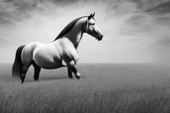 A belgian draft horse in a field in kuruman