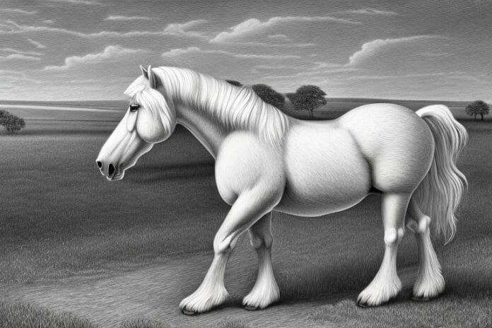 A belgian draft horse in a rural setting in stilfontein