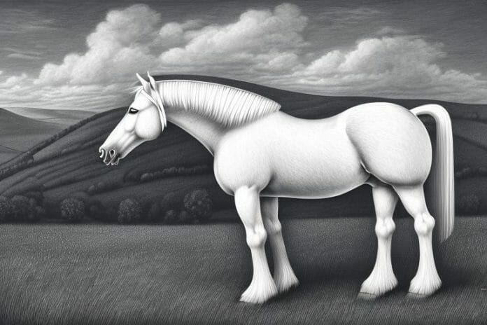 An american belgian draft horse in a rural setting in brits