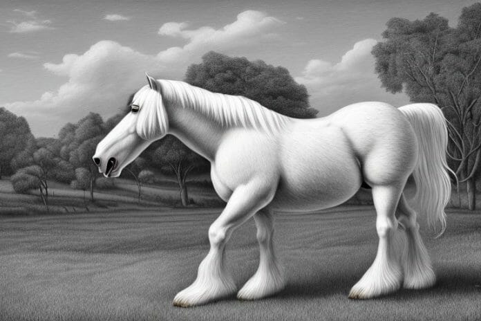 A belgian draft horse in a rural setting in hartbeespoort