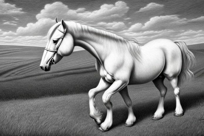 A belgian draft horse in a rural setting in south africa