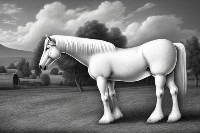 An american belgian draft horse in a rural setting in somerset west