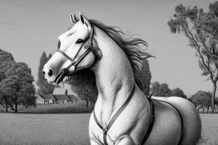 A belgian draft horse in a rural setting in paarl