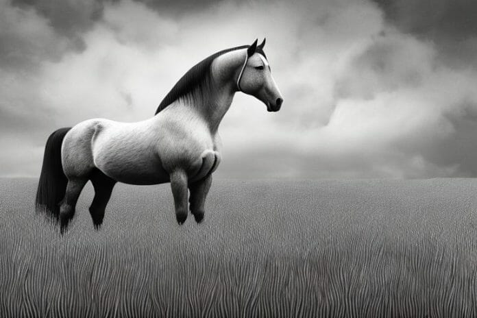 A belgian draft horse in a rural south african landscape