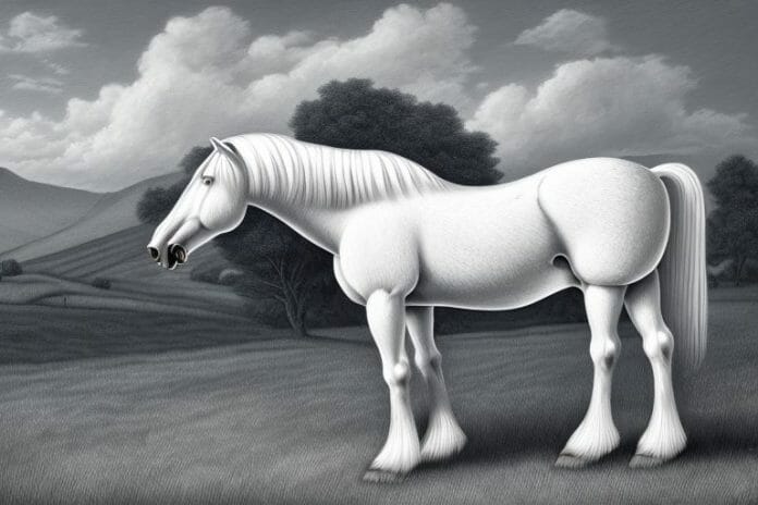 An american belgian draft horse in a rural setting in hermanus