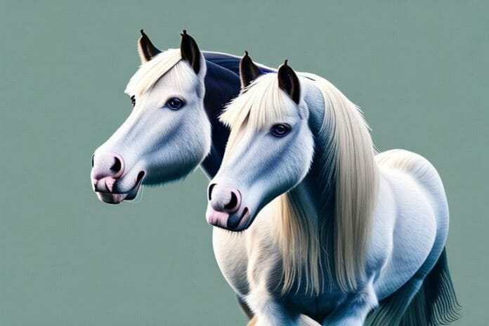 A majestic shire horse in a rural setting
