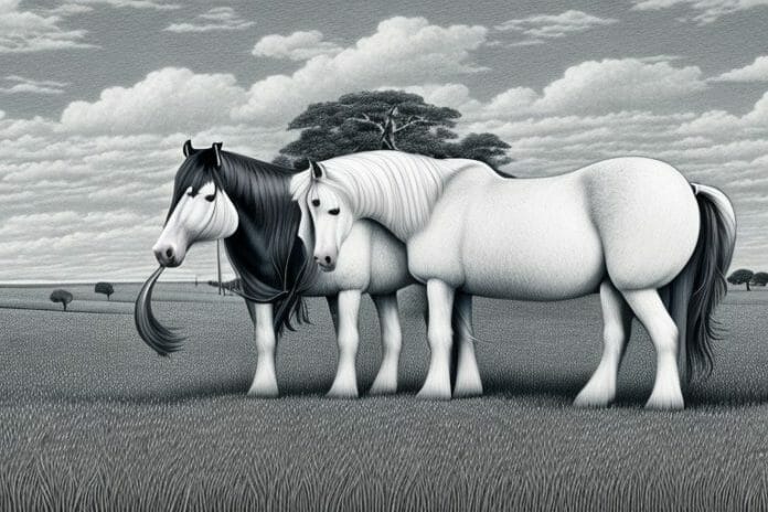 A shire horse in a field in uitenhage
