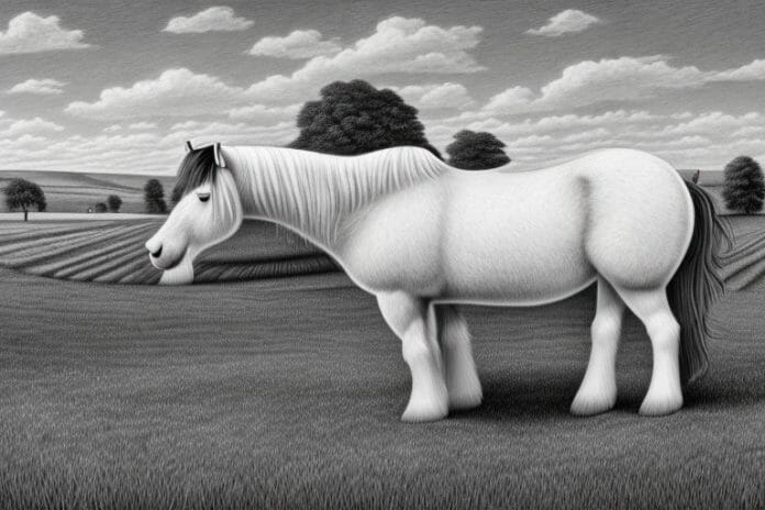A shire horse in a rural setting in butterworth