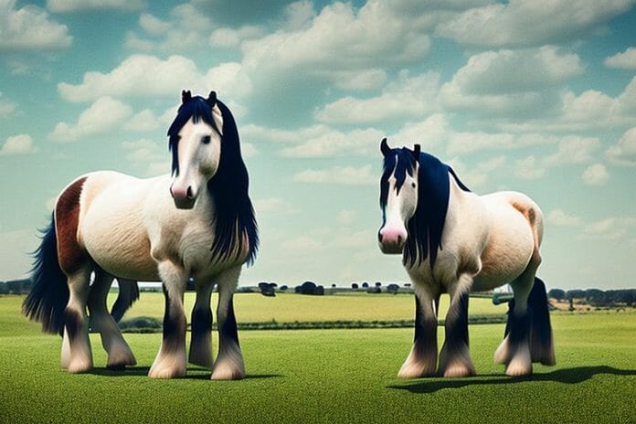 A shire horse in a rural setting in kroonstad