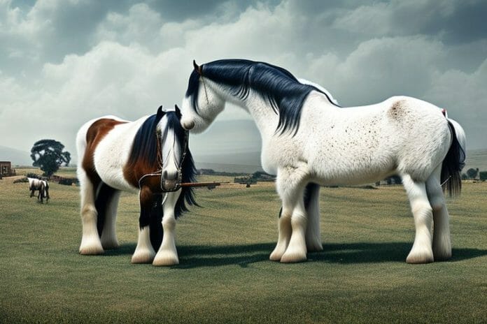A shire horse in a rural setting in bethlehem