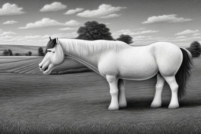 A shire horse in a rural setting in ficksburg