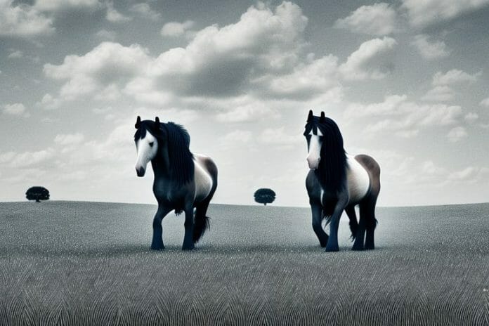 A shire horse in a field in johannesburg