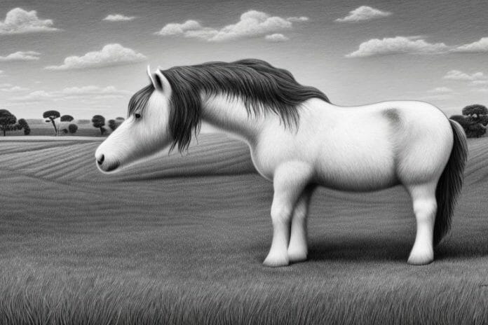 A shire horse in a rural setting in soweto