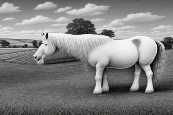 A shire horse in a rural setting in south africa