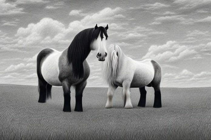 A shire horse in a field in kempton park