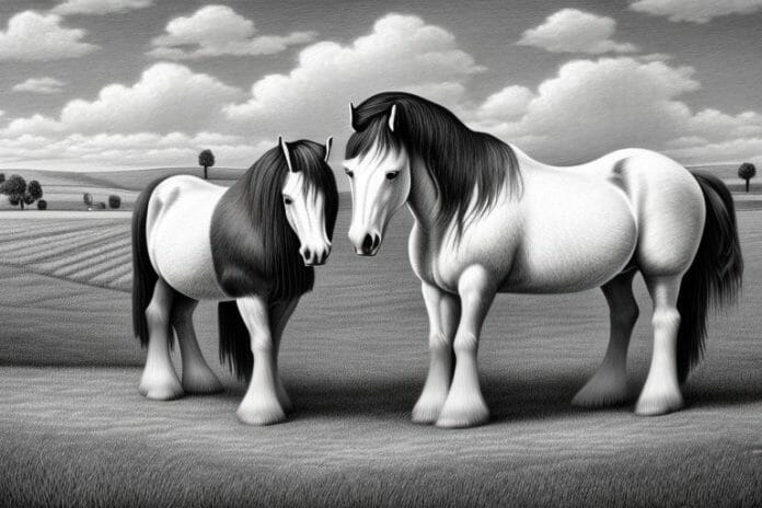 A shire horse in a rural setting in germiston