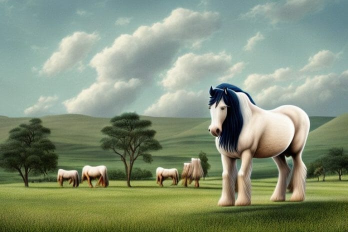 A shire horse in a rural setting in limpopo
