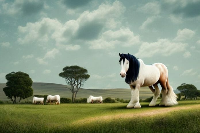 A shire horse in a rural landscape near bela-bela