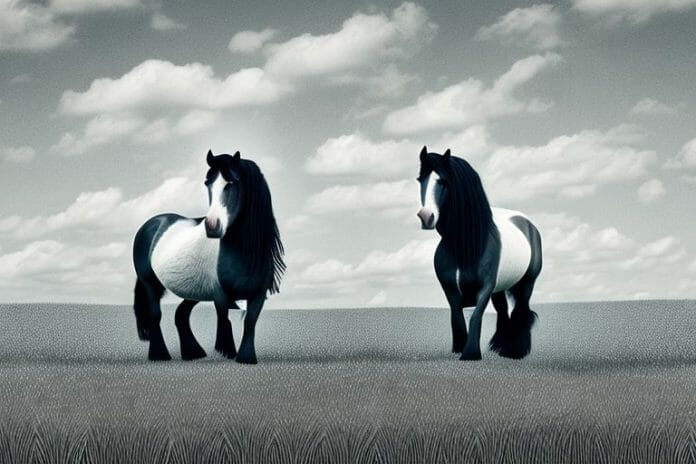 A shire horse in a rural setting in colesberg