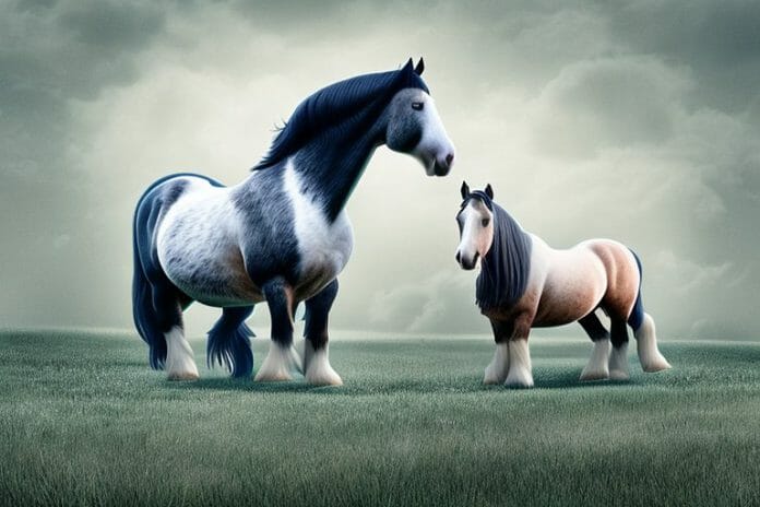 A majestic shire horse in a rural setting in potchefstroom