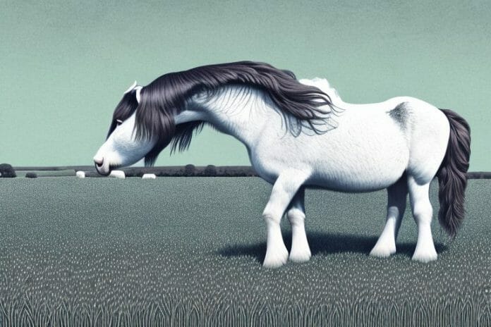 A shire horse in a field in stilfontein