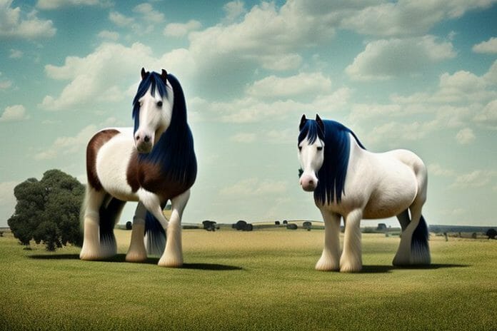 A shire horse in a rural setting in vryburg