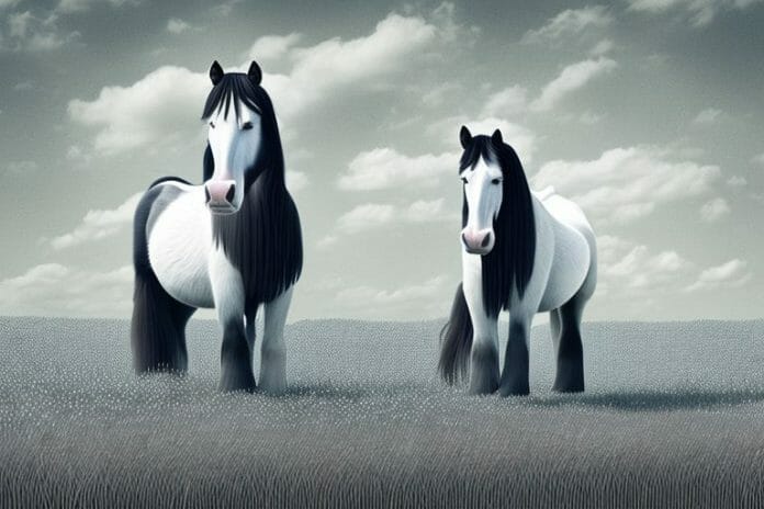 A shire horse standing in a field in mabopane