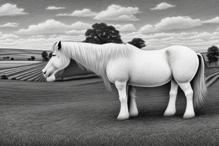 A shire horse in a rural setting in george