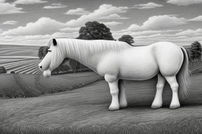 A shire horse in a rural setting in somerset west