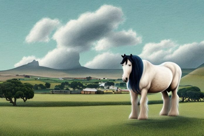 A shire horse in a rural setting in simon's town