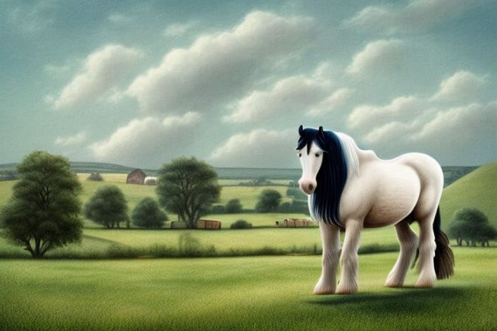 A shire horse in a rural setting in rustenburg