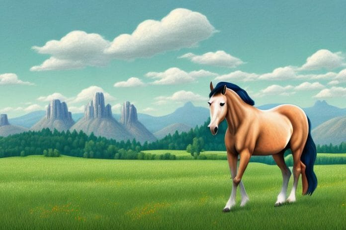 A horse in a field